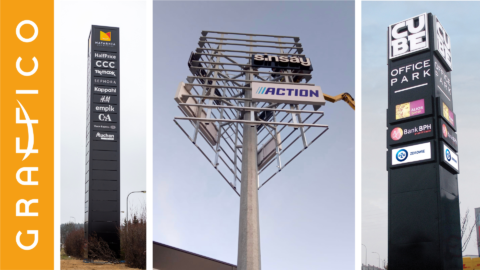 Pylony wizytówkowe dla parków handlowych